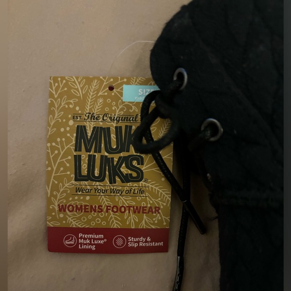 NWT MUK LUKS Women's Hoboken Cable Knit Boots - Black, Winter Size 7 - Picture 3 of 3